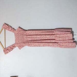 Flowy Summer Floral Ruffle Strap Midi Dress